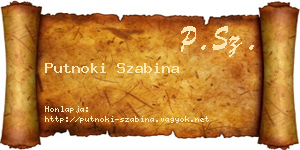 Putnoki Szabina névjegykártya